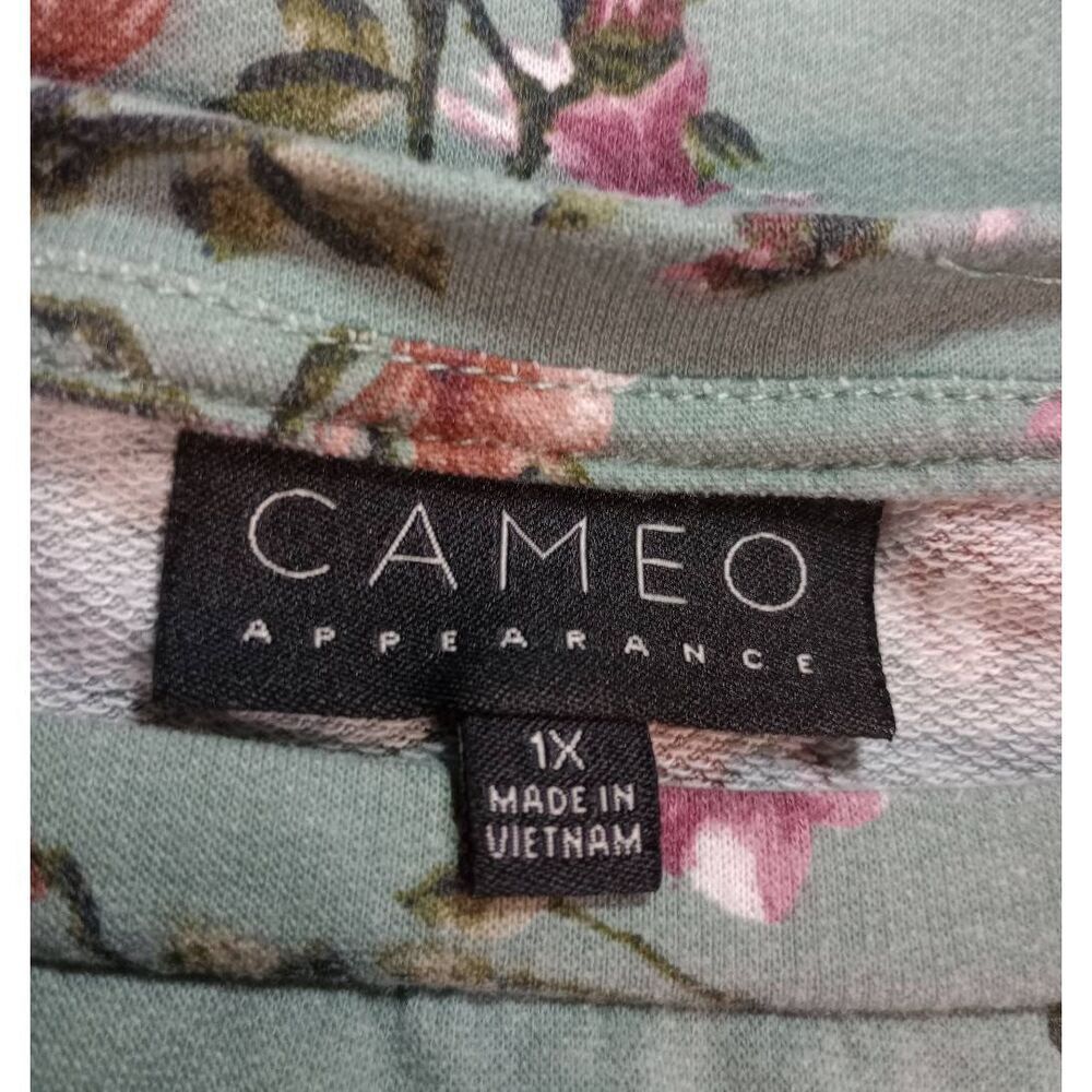 Cameo Appearance Shirt Ladies 1x Turquoise Pink Floral - Picture 5 of 7